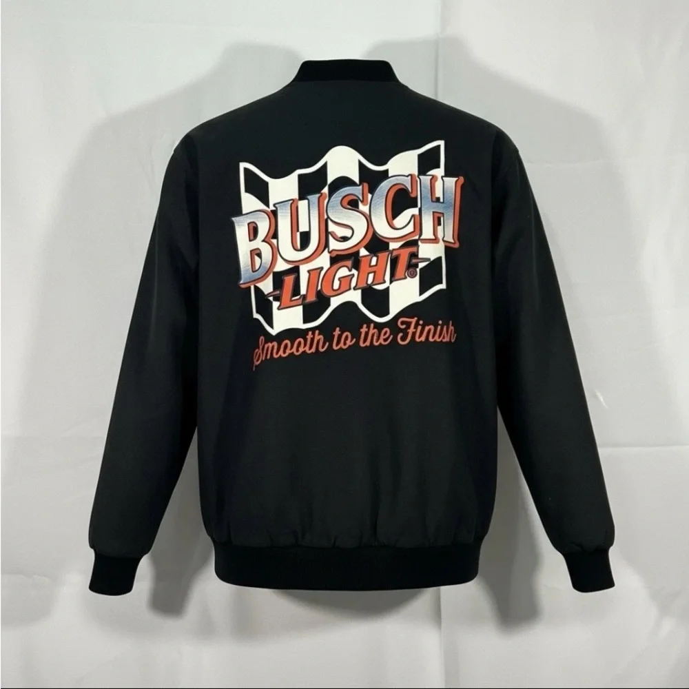 Busch Light Racing Jacket Snap Closure Black W/Busch Logo Size XXLarge NWT - Picture 3 of 9
